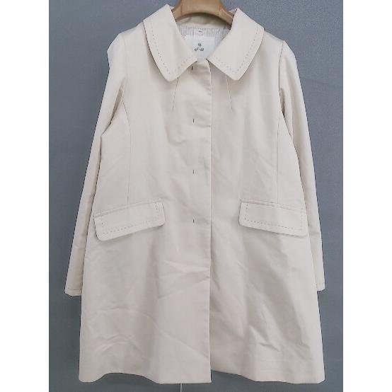 * ef-de ef-de long sleeve turn-down collar coat size 11 beige lady's 