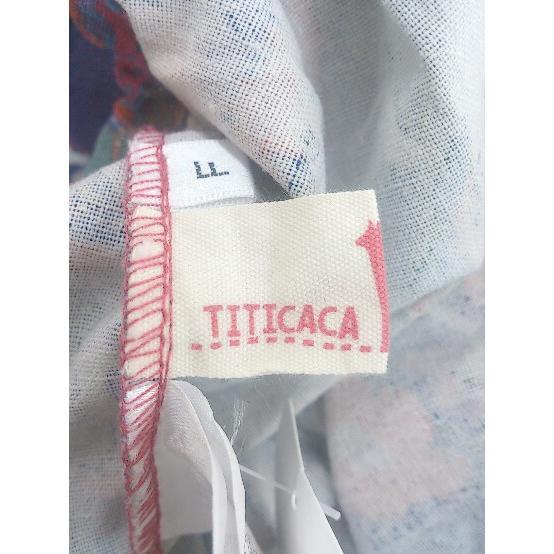 ◇ titicaca チチカカ リネン混 総柄 ロング キャミソール ワンピース サイズF ブルー レッド パープル レディース P_画像4