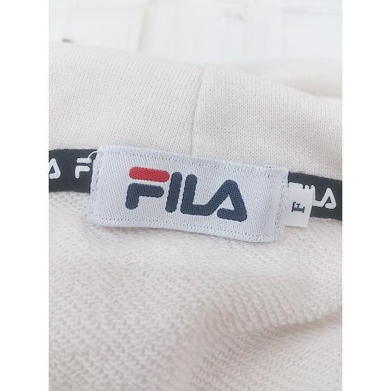 ◇ FILA フィラ ワンポイント 長袖 プルオーバー パーカー サイズF ベージュ レディース P_画像4