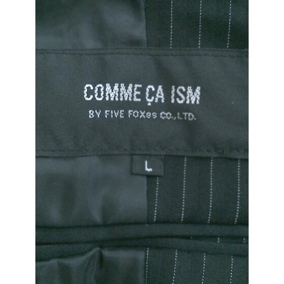 ◇ COMME CA ISM コムサイズム 1B ピンストライプ 長袖 テーラードジャケット サイズL ブラック レディース P_画像4
