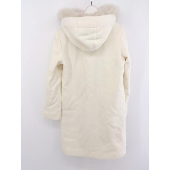 ■ ◎ MEW'S REFINED CLOTHES フォックスファー 3WAY 長袖 コート サイズS ホワイト系 レディース P_画像3