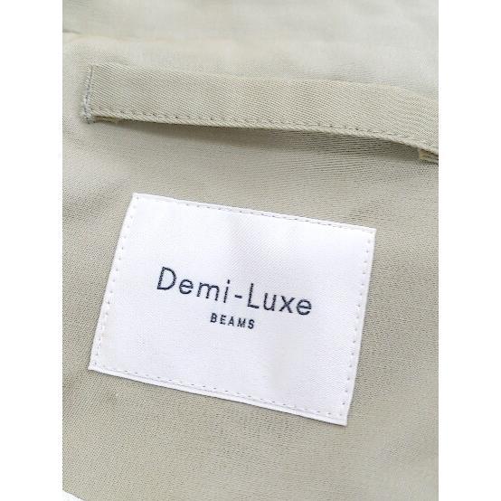 ◇ ◎ Demi-Luxe BEAMS デミルクス ビームス ベルト付 長袖 トレンチ コート サイズ36 カーキ レディース P_画像4