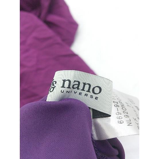 ◇ ◎ nano universe ナノ ユニバース フレンチスリーブ 膝下丈 シャツ ワンピース サイズ36 パープル レディース P_画像5