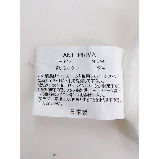◇ ANTEPRIMA アンテプリマ ラインストーン 半袖 Tシャツ カットソー サイズ38 オフホワイト系 レディース P_画像5