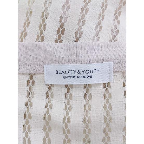 ◇ BEAUTY & YOUTH UNITED ARROWS レース編み ノースリーブ ブラウス カットソー ベージュ系 レディース P_画像4