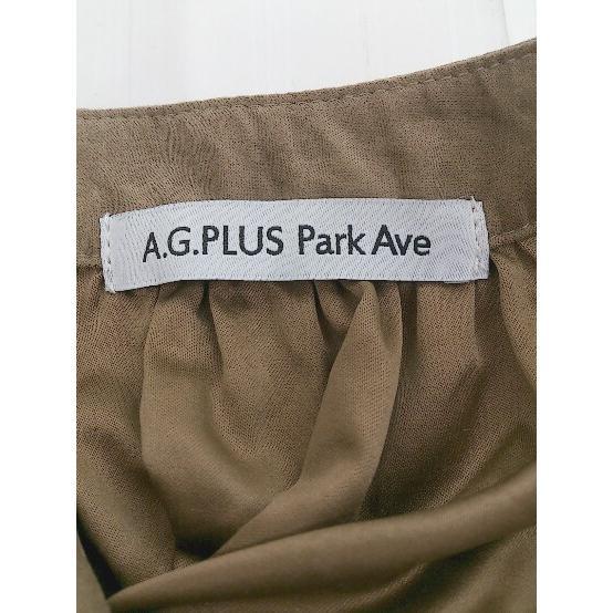 ◇ ◎ A.G.PLUS Park Ave フェイクスウェード 長袖 膝下丈 シャツ ワンピース サイズM ブラウン レディース P_画像4