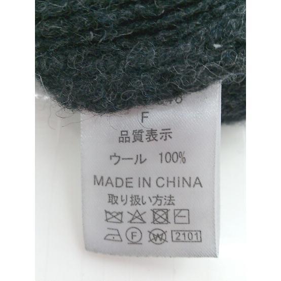 ◇ OMNES ウール100% 半袖 ニット セーター サイズF チャコールグレー レディース P_画像5