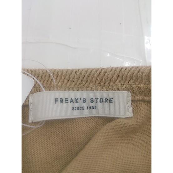 ◇ FREAK'S STORE フリークスストア 五分袖 膝下丈 Tシャツワンピース サイズF ベージュブラウン レディース Pの画像4