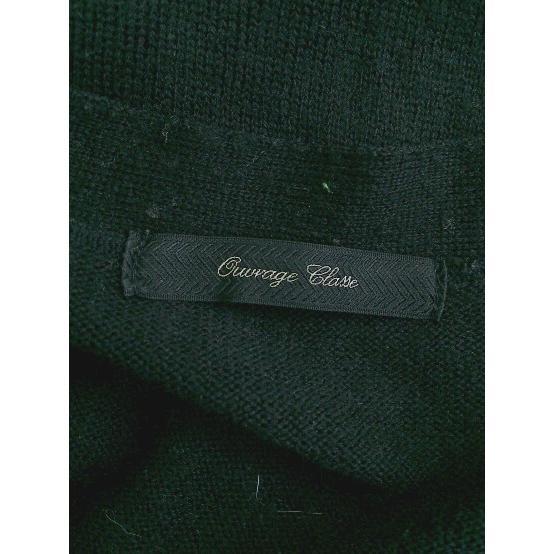 ◇ OUVRAGE CLASSE ウヴラージュクラス 装飾 ビジュー 長袖 ニット カーディガン ブラック レディース P_画像4