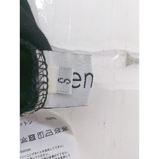 ◇ emi+ エミプラス 切替 ギンガムチェック 七分袖 カットソー プルオーバー サイズS ブラック ホワイト レディース P_画像4