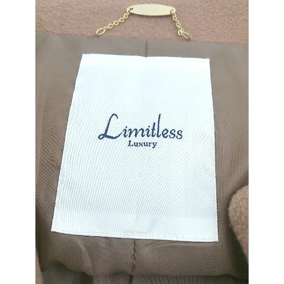 ◇ Limitless Luxury リミットレス ラグジュアリー 長袖 ノーカラー コート サイズ36 キャメル レディース P_画像4