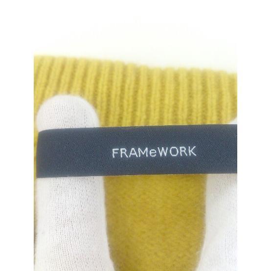 ◇ FRAMeWORK フレームワーク 21年 ウールニット 長袖 ラグランスリーブ セーター イエロー レディース Pの画像4