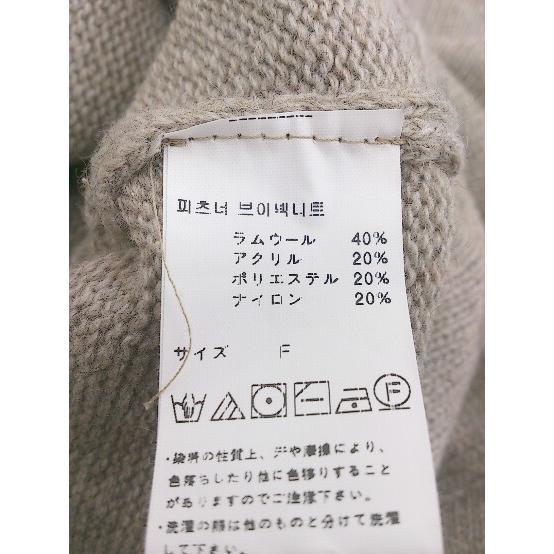◇ NANING9 ナンニング Vネック ウール混 長袖 ニット セーター サイズF ダークベージュ レディース P_画像5