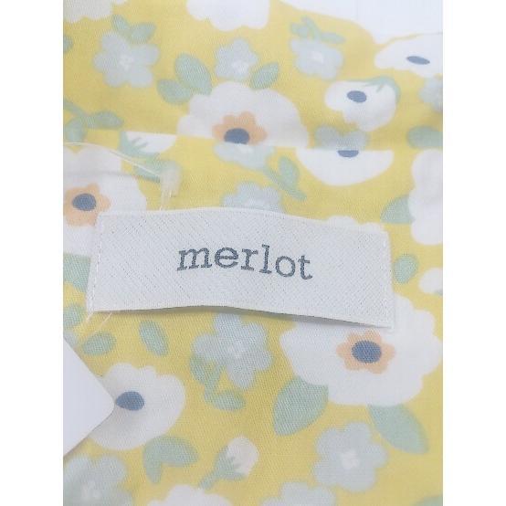 ◇ merlot メルロー ボタニカル 長袖 ジャケット サイズF イエロー ホワイト系 マルチ レディース P_画像4