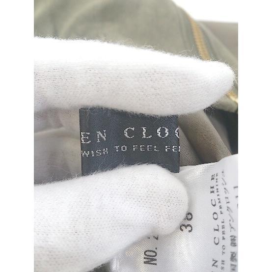 ◇ EN CLOCHE アンクロッシュ ジップアップ 長袖 ノーカラー ブルゾン サイズ 38 カーキ レディース P_画像4