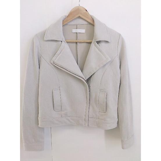 * CECIL McBEE Cecil McBee stretch long sleeve Zip up jacket size M light beige group lady's P