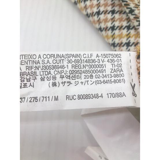 ◇ ◎ ZARA ザラ チェック 膝下丈 ジャンパースカート サイズEUR M USA M MEX 28 アイボリー イエロー マルチ レディース Pの画像5