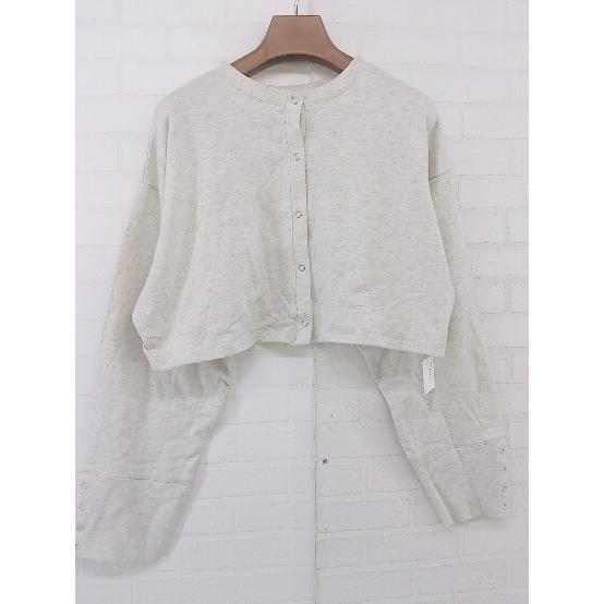 * one after another NICE CLAUP Short snap long sleeve cardigan ivory series gray series lady's P