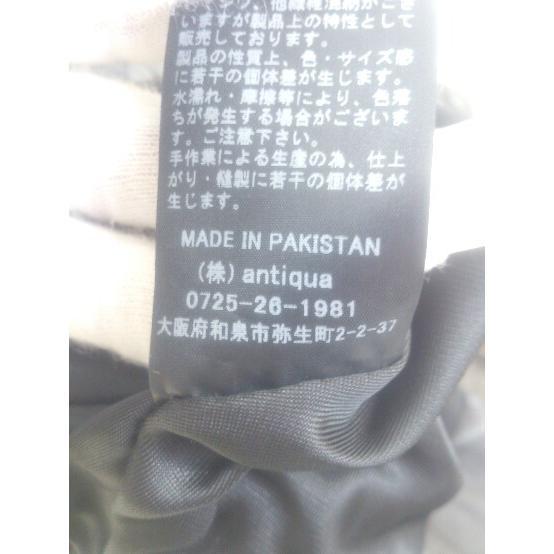 ◇ KINU キヌ antiqua ジップアップ 羊革 レザー 長袖 ノーカラー ライダースジャケット サイズ M ブラック レディース P_画像6