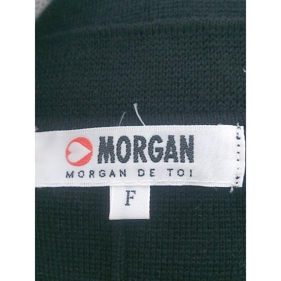 ◇ MORGAN モルガン レトロ デザインボタン 長袖 ニット カーディガン サイズF ブラック レディース P_画像3