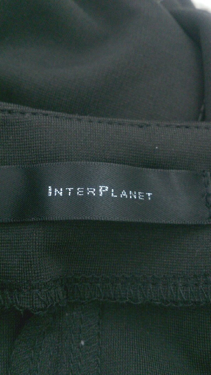 ◇ ◎ INTERPLANET ステッチ バルーンスリーブ 七分袖 膝下丈 ワンピース サイズF ブラック レディース P_画像3