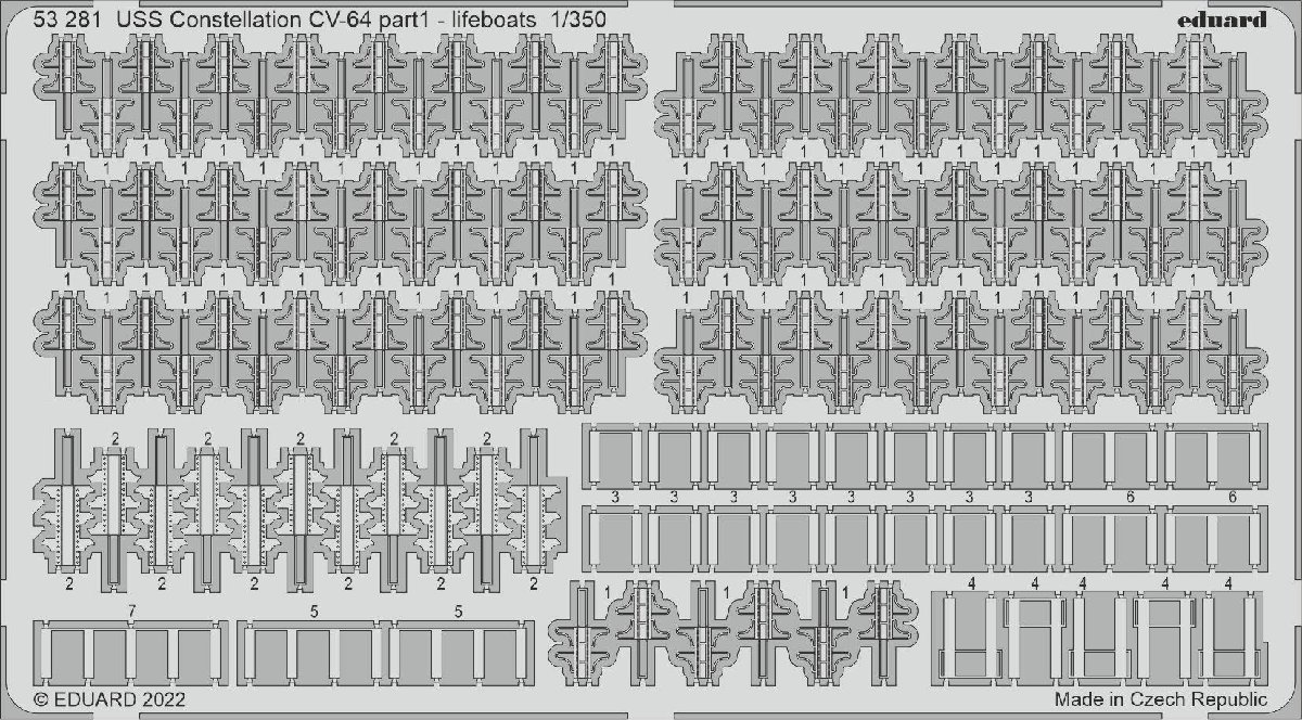 Eduard (53281) 1/350 ВМС ВМС ВМС CONTELLATION CV-64 Реактивные части травления лодки (часть1)