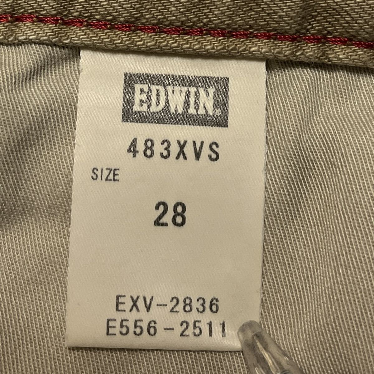 EDWIN エドウィン 483XVS ストレートジーンズ ベージュ W28 日本製_画像9