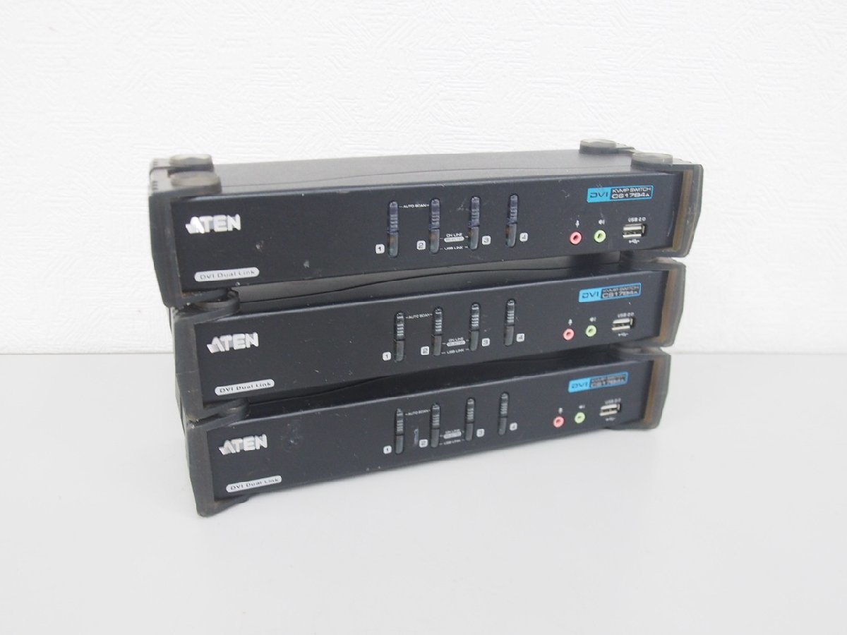 ☆【1H0109-22@3】 ATEN 4ポートデュアルリンク DVI CS1784A 3台セット 現状品_画像1