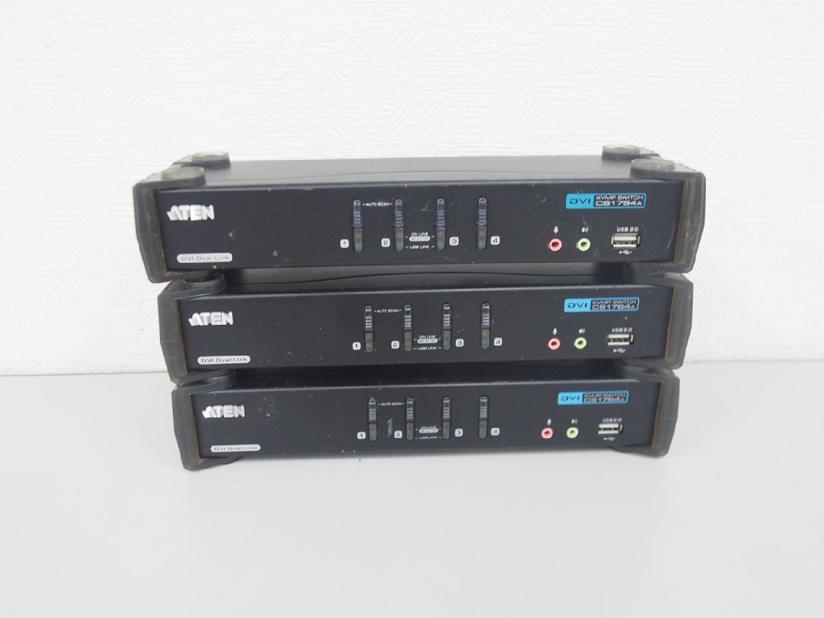 ☆【1H0109-22@3】 ATEN 4ポートデュアルリンク DVI CS1784A 3台セット 現状品_画像2