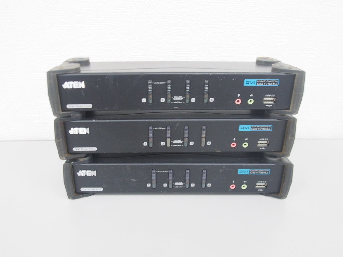 ☆【1H0109-22@4】 ATEN 4ポートデュアルリンク DVI CS1784A 3台セット 現状品_画像2