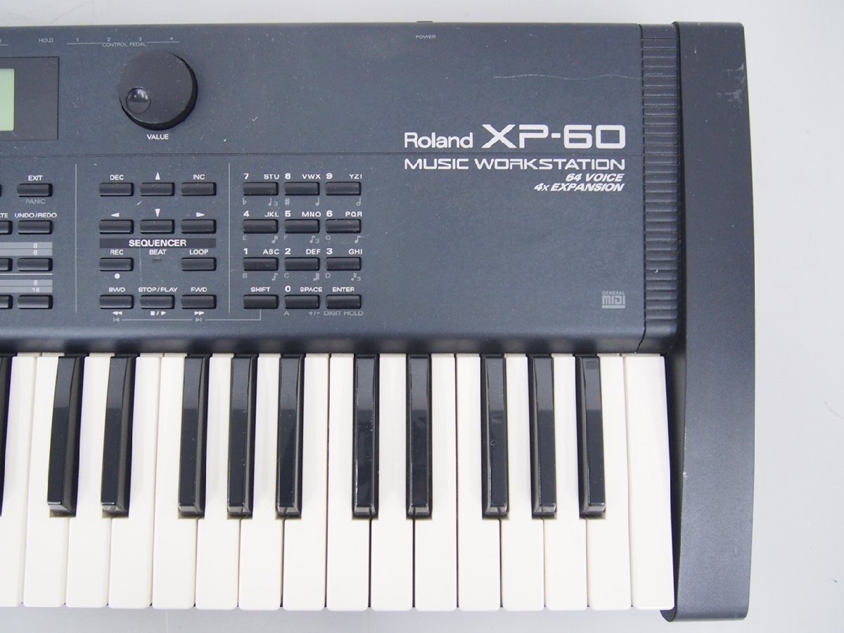 ☆【2K0127-1】 Roland ローランド シンセサイザー 61鍵盤 MUSIC WORKSTATION 64VOICE 4xEXPANSION XP-60 ジャンク_画像4