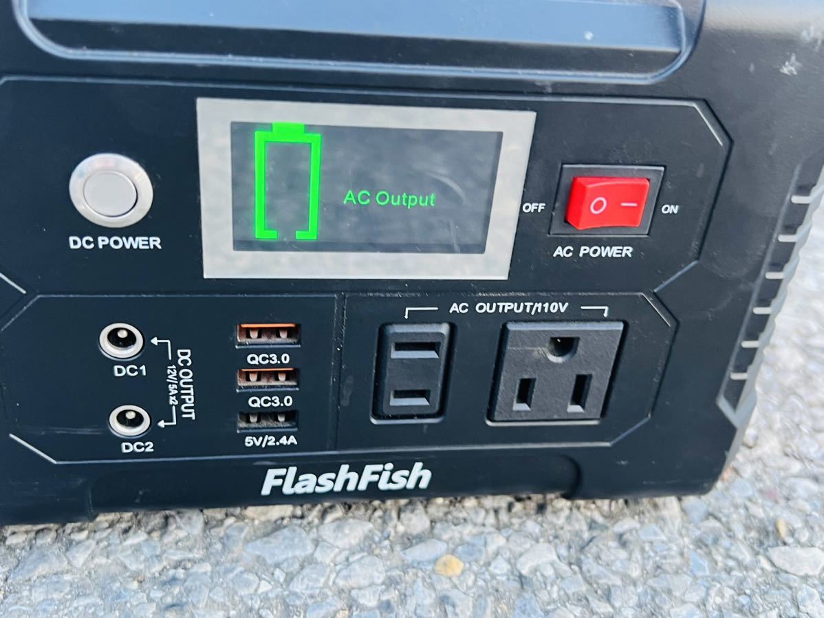 FlashFish ４０８００ｍＡｈ E200 大容量 ポータブル電源 小型発電機 バッテリー モバイル アウトドア 電化製 動作確認済み！_画像4