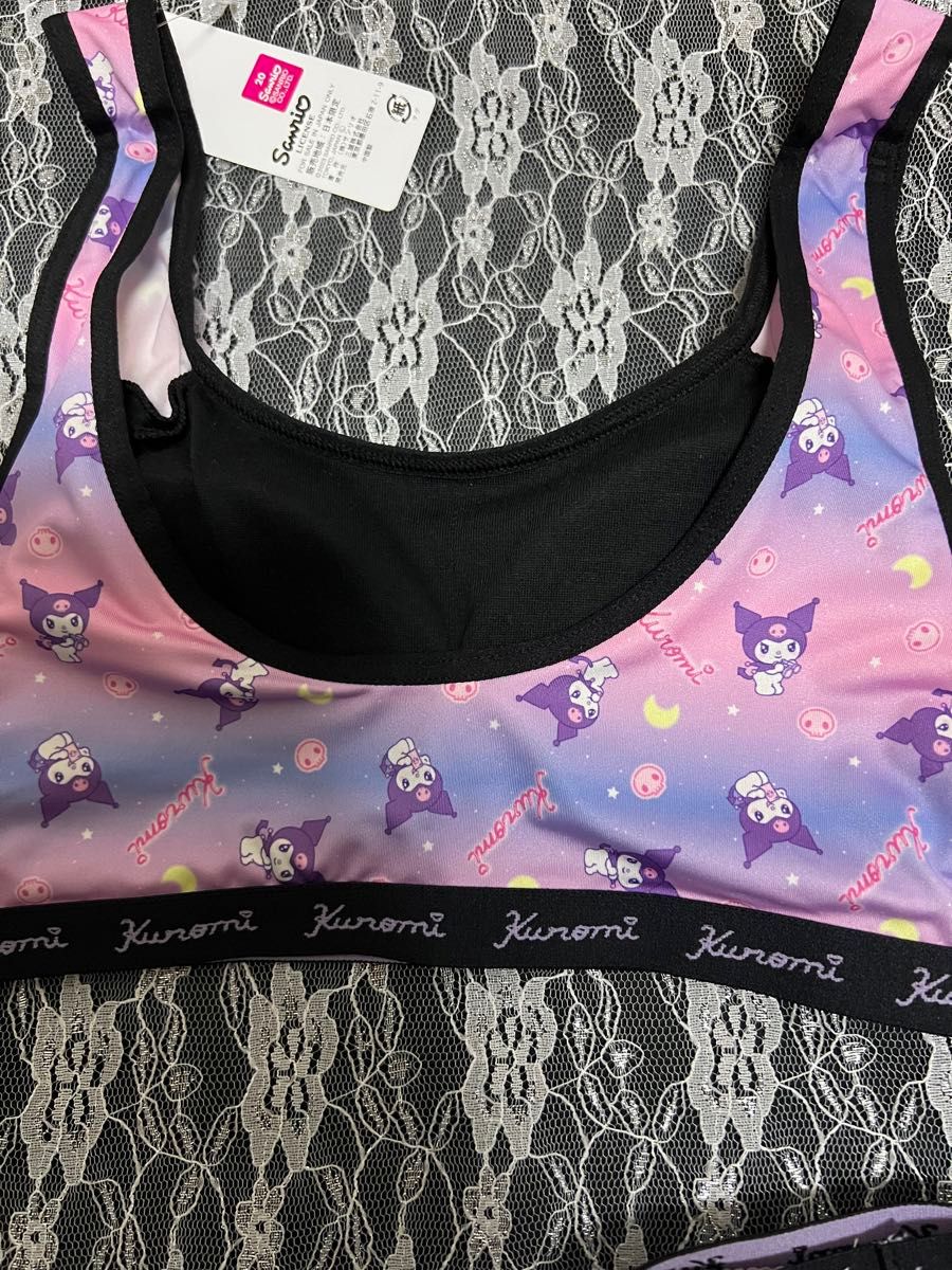 新品未開封❣️ VIAGE サンリオコラボ ブラショーツセット クロミちゃん サンリオ クロミちゃん ノンワイヤーブラ＆パンツセット LLの