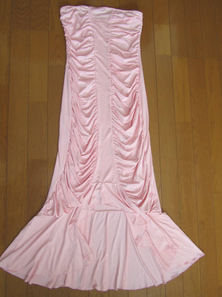 難あり　未使用　梅家　ストレッチ素材　桜ピンクカラーのドレス　舞台　_画像1