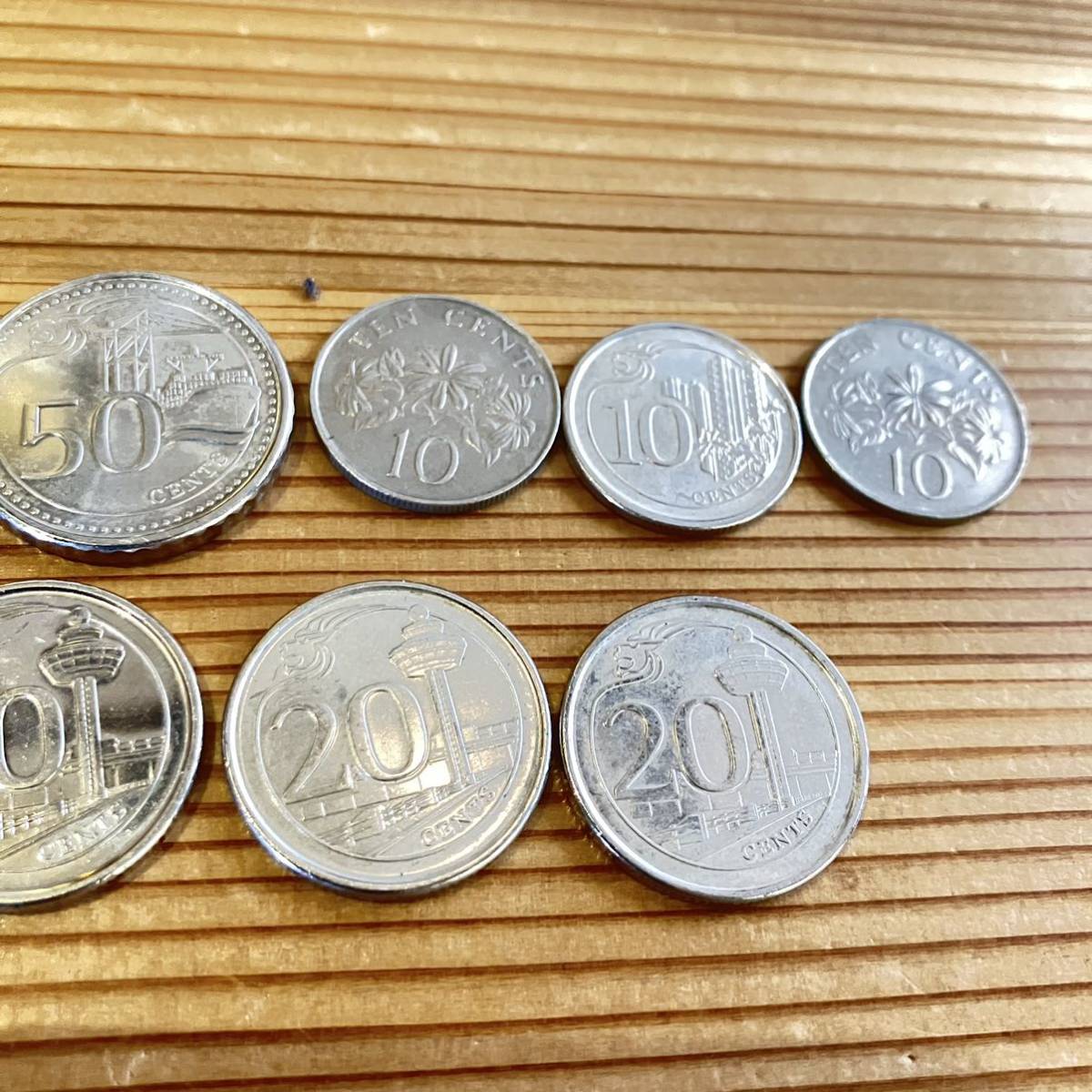 シンガポール 古銭 1986年 1991年 2013年 2ドル10セント分 コイン_画像5