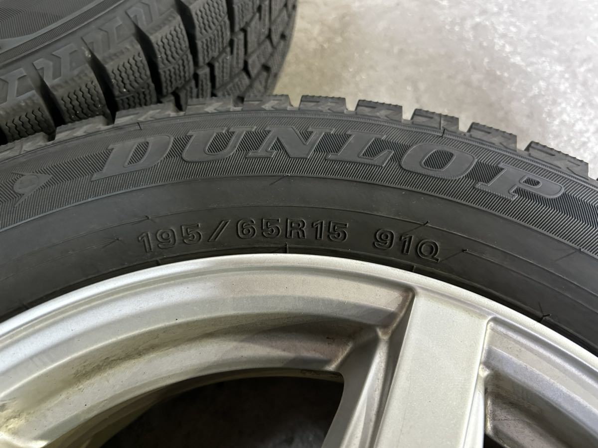 スタッドレスセット ダンロップ 195/65R15 バリ山4本セット PCD100 トヨタ車 プリウス シエンタ　など_画像3