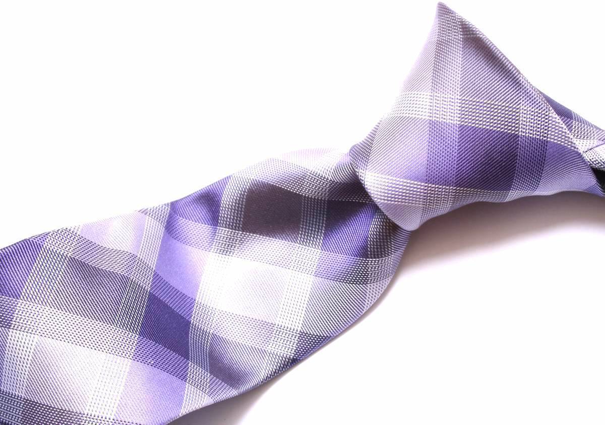 *Calvin Klein* wonderful purple. check pattern silk necktie * new goods * Calvin * Klein 