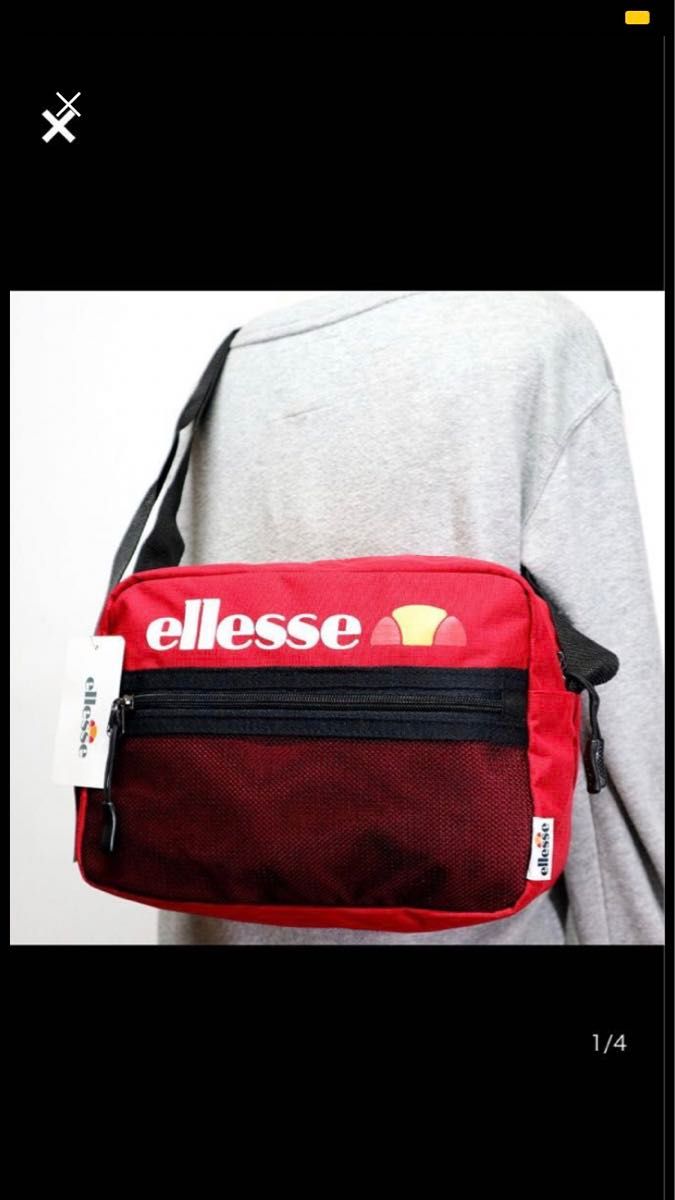 ★エレッセ ellesse 新品 ロゴ入り 収納充実 便利 使い勝手 カジュアル ショルダー バッグ  [EB7010RED1N]