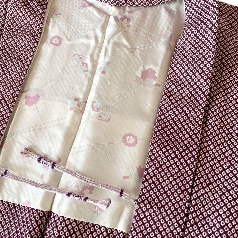 H1746 京都 高級 正絹 仕立て上がり 総絞り 羽織 羽織紐付き 着物 コート 和装コート 塵除け レディース シルク 和装_画像5