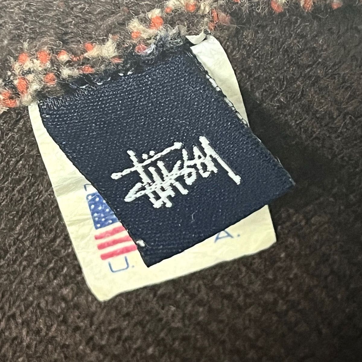 【超激レア】④紺タグ 90’s OLD STUSSY オールドステューシー MADE IN USA モノグラムニットビーニー