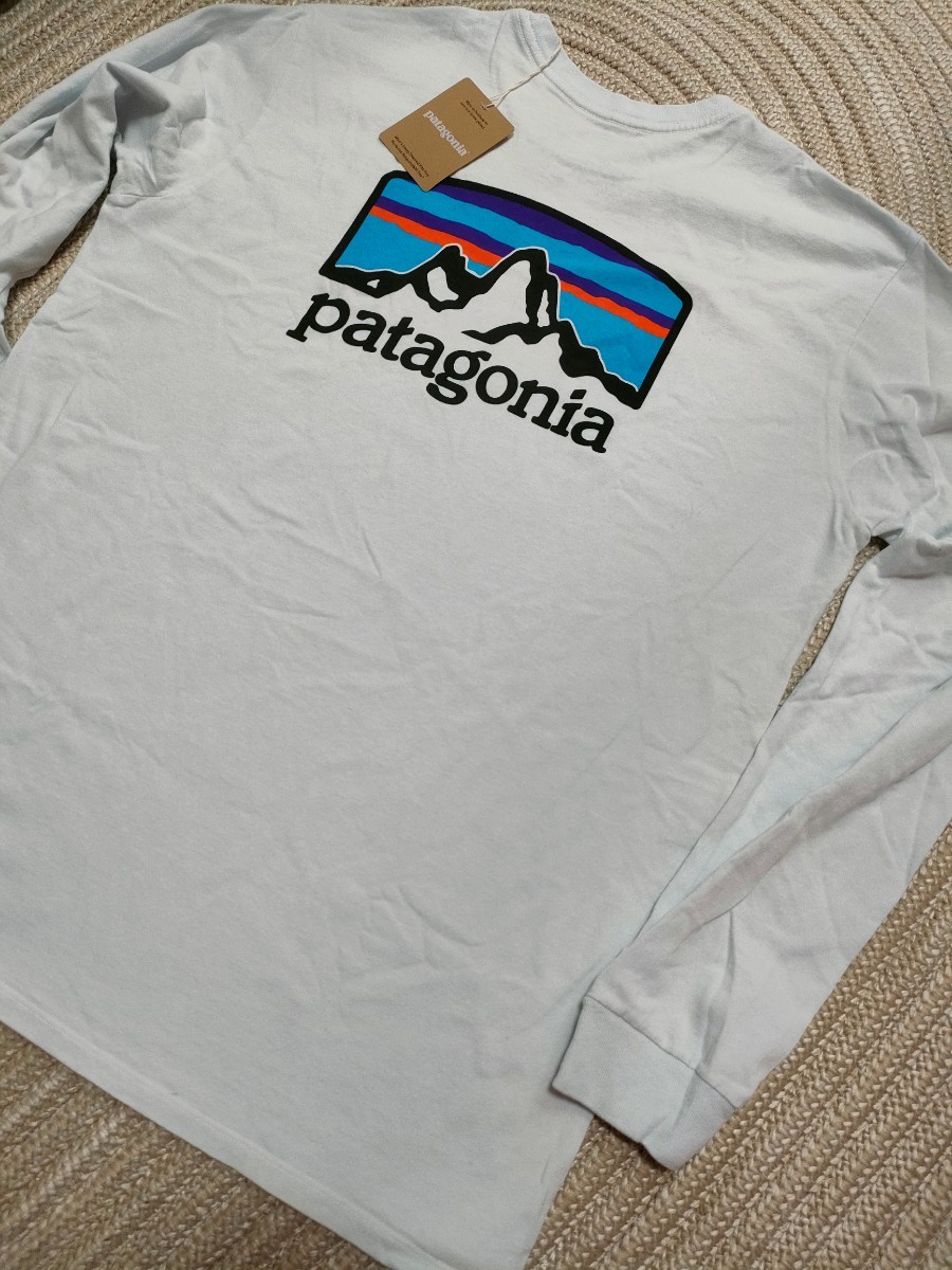 新品 未使用 patagonia パタゴニア バックロゴ ロンＴ M ホワイト 白 長袖 Tシャツ 現行モデル メンズ _画像1