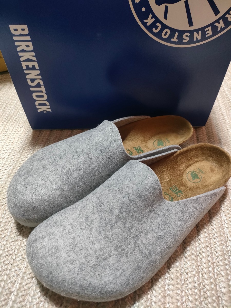 新品 未使用 BIRKENSTOCK Amsterdam 27cm 42 ビルケンシュトック アムステルダム グレー レギュラーフィット 秋冬向け メンズ サンダル_画像1