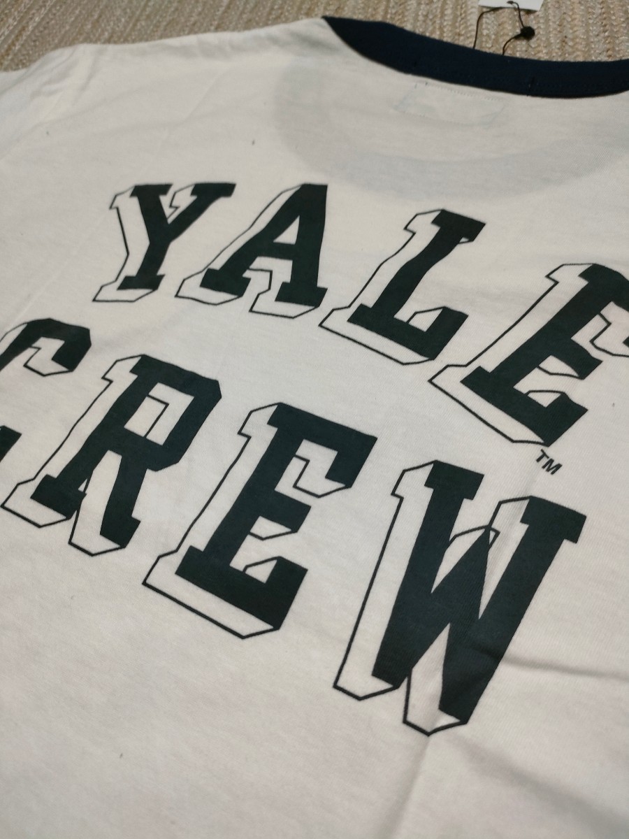 新品 SUNNY SPORTS サニースポーツ YALE イエール大学 リンガーTシャツ L 両面プリント 白×紺 BOOKSTORE 半袖 Tシャツ_画像6