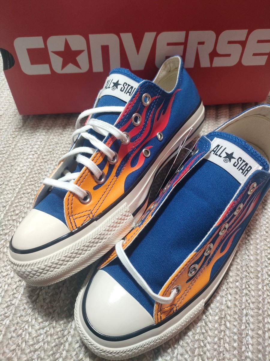 新品 未使用 コンバース オールスター US イグナイト ブルー 青 OX 26cm ファイヤーパターン 2023年製 CONVERSE ALL STAR ローカット