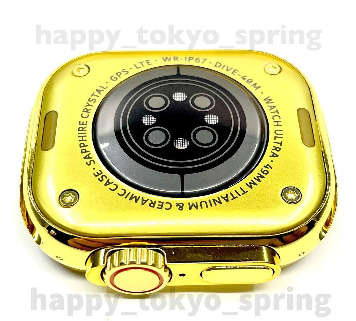 新品 HK9 Ultra Gold Edition 2.19インチ 大画面 S9 スマートウォッチ 通話 音楽 多機能 健康 スポーツ 血中酸素 血圧 Apple Watch9 代替品の画像7