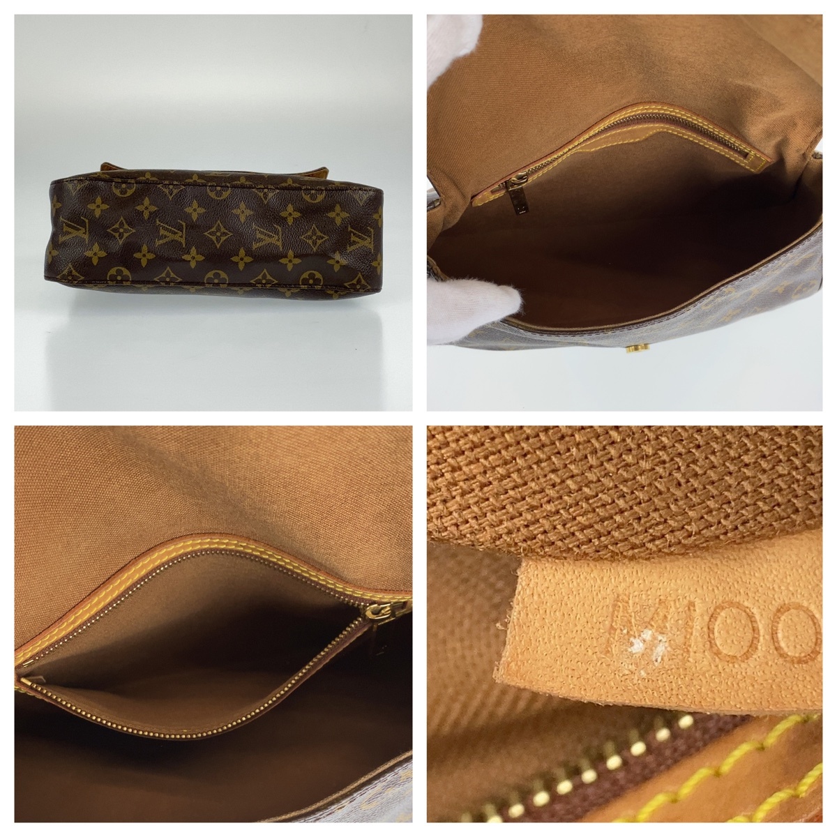 LOUIS VUITTON ルイヴィトン モノグラム ミニルーピング ブラウン PVC M51147 ハンドバッグ ワンショルダー レディース 404319_画像6