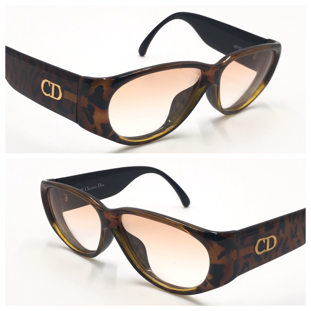 Christian Dior Christian Dior Brown tea Gold metal fittings plastic 2912A 11 58*11 sunglasses lady's 403749