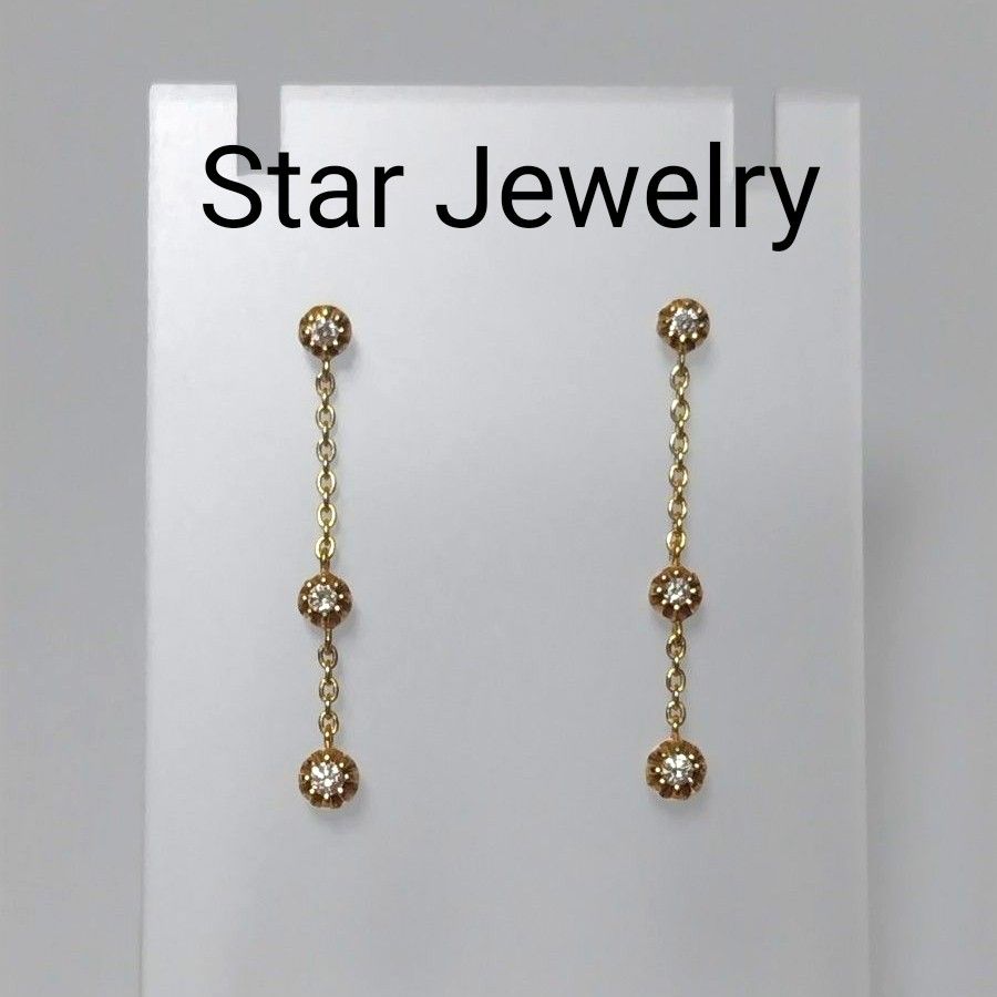 Star Jewelry スタージュエリー K18 ダイヤモンド ピアス