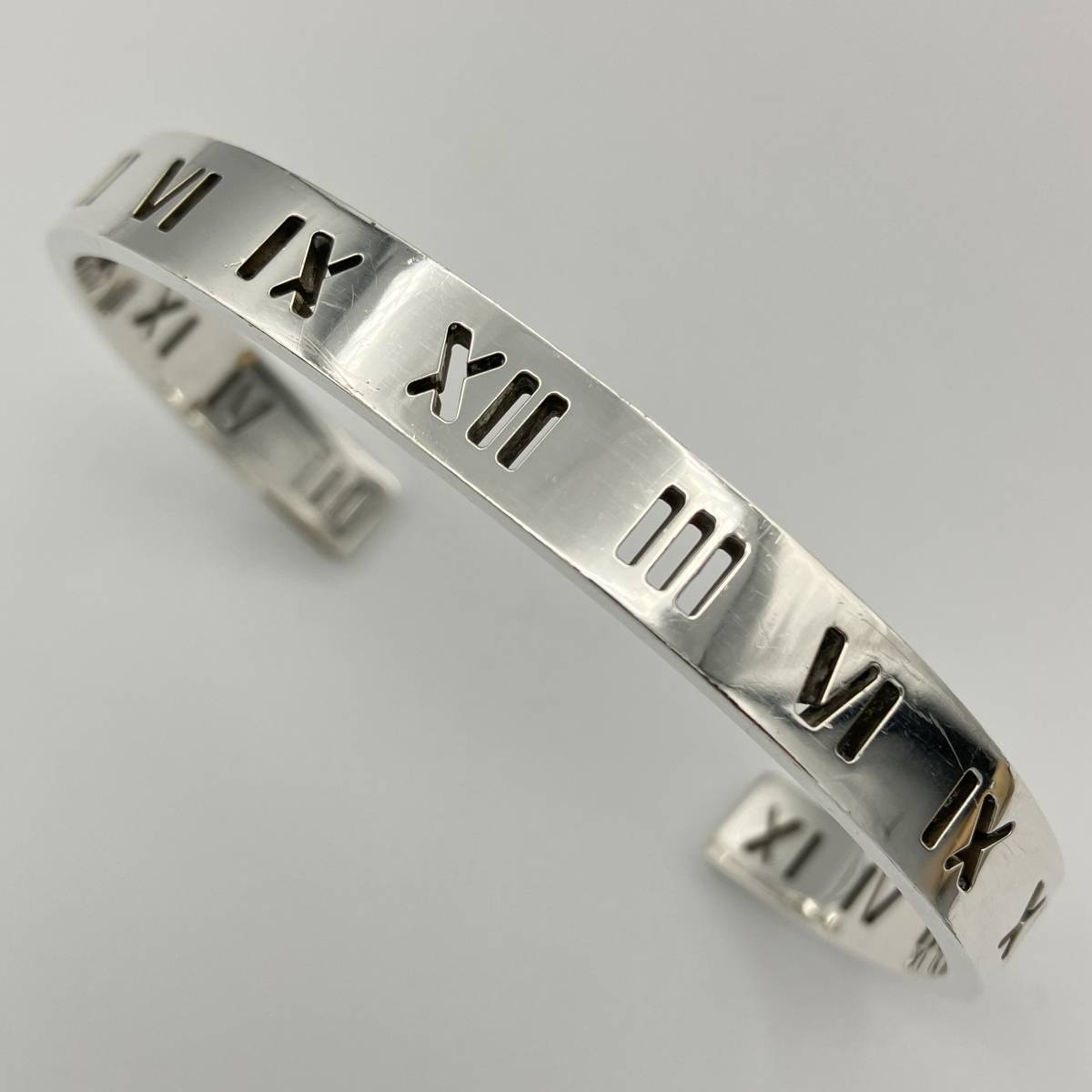 希少 メンズ ティファニー アトラス ピアスド ナロー カフ バングル ブレスレット シルバー925 Tiffany Men's Atlas cuff Bangle Braceletの画像4