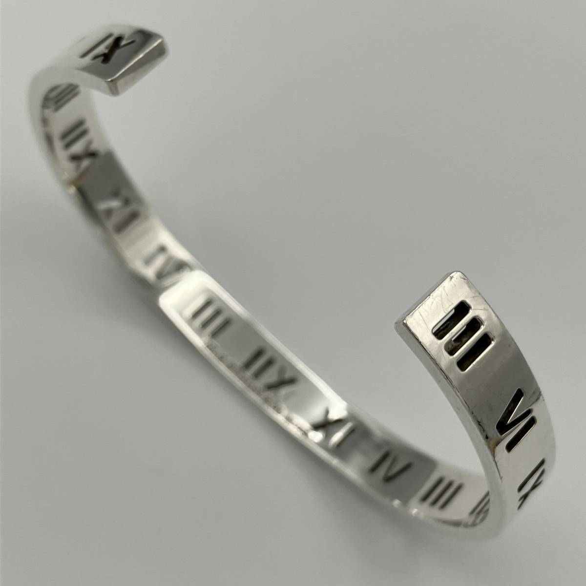 希少 メンズ ティファニー アトラス ピアスド ナロー カフ バングル ブレスレット シルバー925 Tiffany Men's Atlas cuff Bangle Braceletの画像5